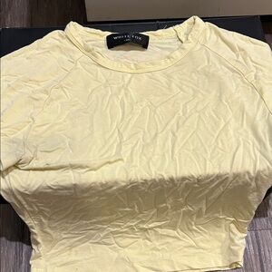 White Fox Boutique Soft Yellow Short Sleeve Tee